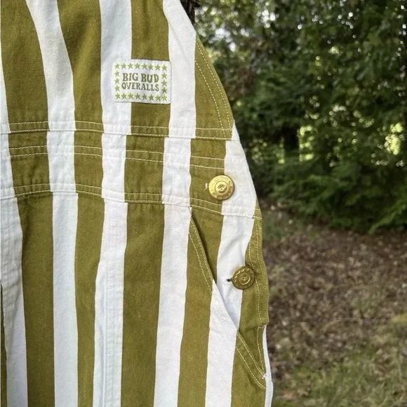 Big Bud Press Olive Stripe Original Overalls Size 2X - Picture 6 of 9